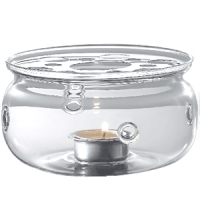 Комплект для подогрева чайника; стекло,нерж.; D=13.8,H=7.7см; прозр.,серебрян.