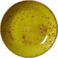 Салатник Крафт Эппл фарфор 0,65л; D=205, H=40мм; желто-зел.