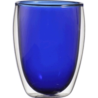 Бокал двойные стенки Thermic Glass термост.стекло; 350мл; D=8см синий