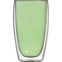 Бокал двойные стенки Thermic Glass термост.стекло; 450мл; D=8см зеленый