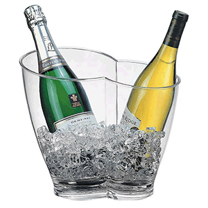 Ведро для шампанского на 2 бут-ки; пластик; 4л; H=26,L=30.5,B=21.5см; прозр.