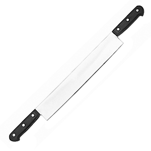 Нож для нарезки сыра 2ручки; сталь нерж.,пластик; L=56/33,B=5.5см; металлич.,черный