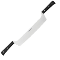 Нож кухонный д/сыра 2ручки Универсал сталь нерж.,полиоксиметилен; L=59/29,B=4.5см; черный,металл.