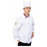 Куртка Шеф-повар,воротник флаг России, застежка на кнопки