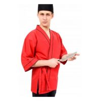 Куртка повара-сушиста, кимоно, на запах, отделка кантом